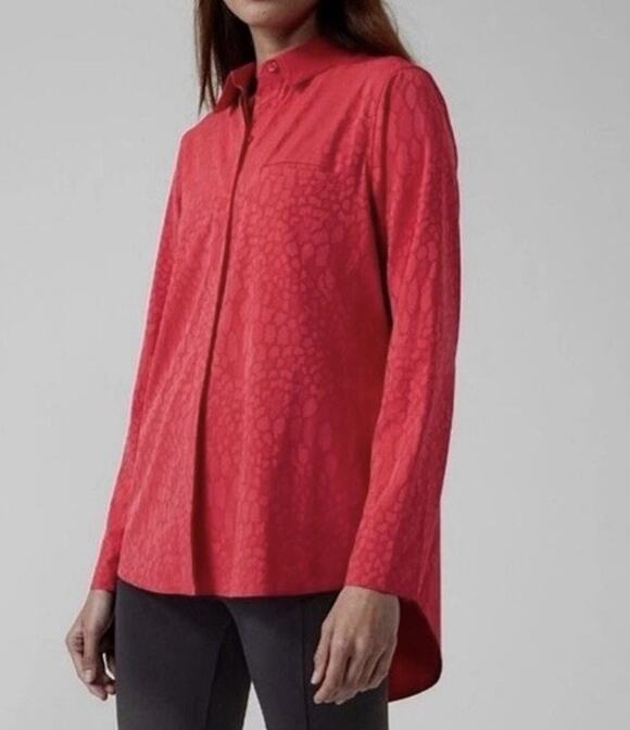 Athleta Tops - Athleta Urbanite Textured Button Down Shirt Women Small Red Gorpcore Athleisure
